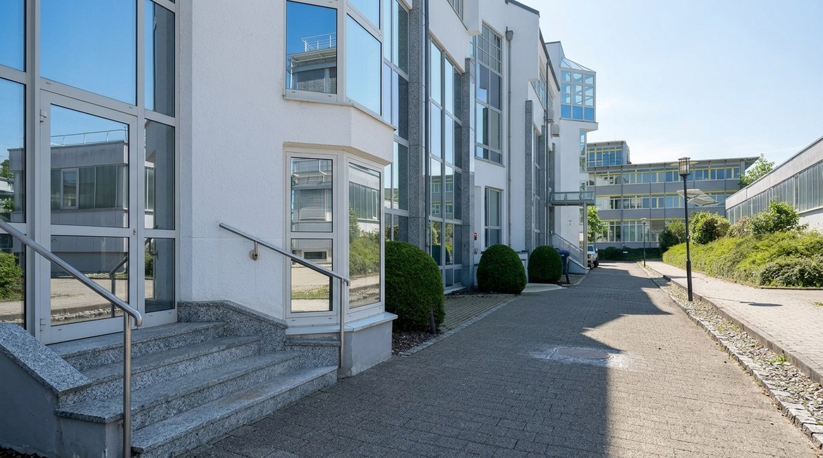 Gereinigte Fenster und Außenbereich